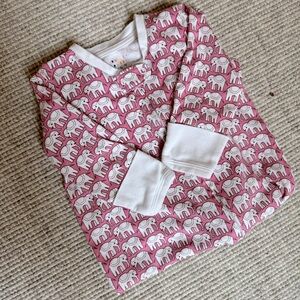 Roller Rabbit Pink Elephant Infant Hathi Zipper Footie 6-9